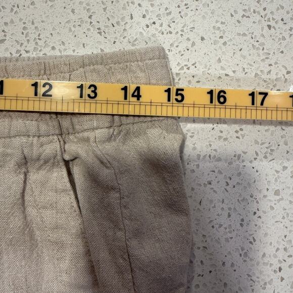 Old Navy Wide Leg Linen Blend Pants Beige Tan Women Size M Chic Casual Boho - Picture 6 of 7
